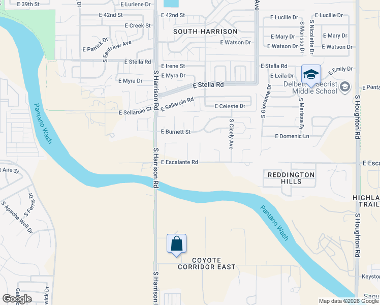 map of restaurants, bars, coffee shops, grocery stores, and more near 3761 South Peggy Lane in Tucson