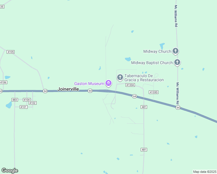 map of restaurants, bars, coffee shops, grocery stores, and more near 6562 State Highway 64 in Joinerville
