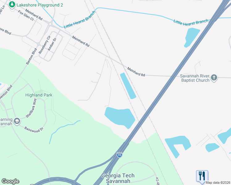map of restaurants, bars, coffee shops, grocery stores, and more near 601 Meinhard Road in Port Wentworth