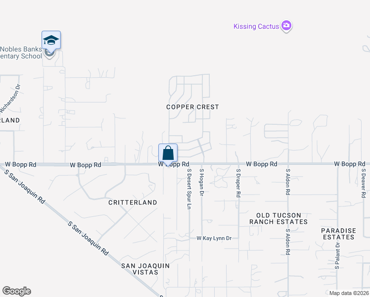map of restaurants, bars, coffee shops, grocery stores, and more near 7701 West Touchstone Street in Tucson
