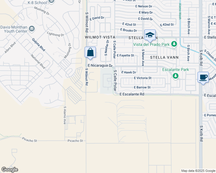 map of restaurants, bars, coffee shops, grocery stores, and more near 3700-3798 South Cll Polar in Tucson