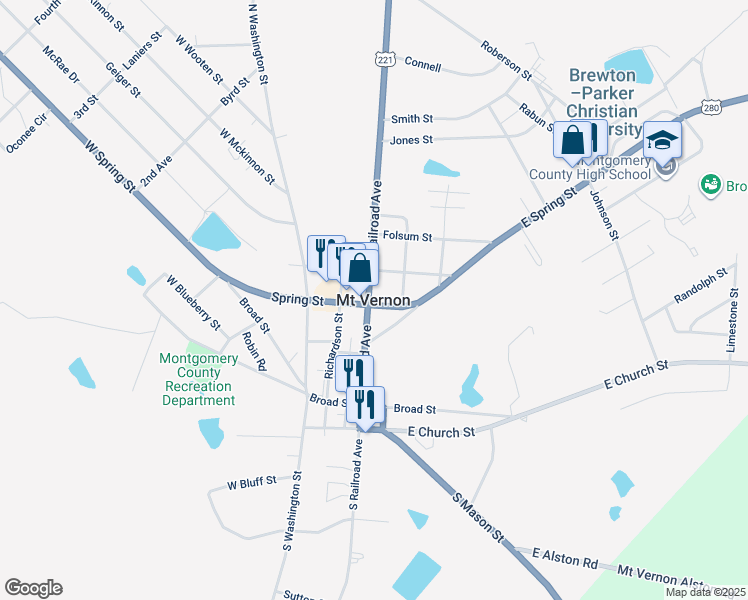 map of restaurants, bars, coffee shops, grocery stores, and more near in Mount Vernon