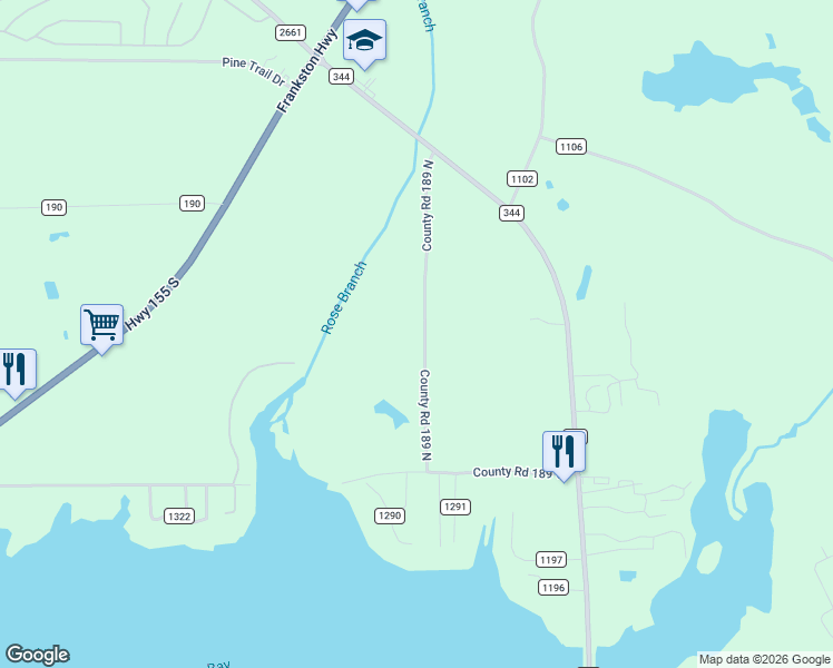 map of restaurants, bars, coffee shops, grocery stores, and more near 20434-20838 County Road 189 North in Flint