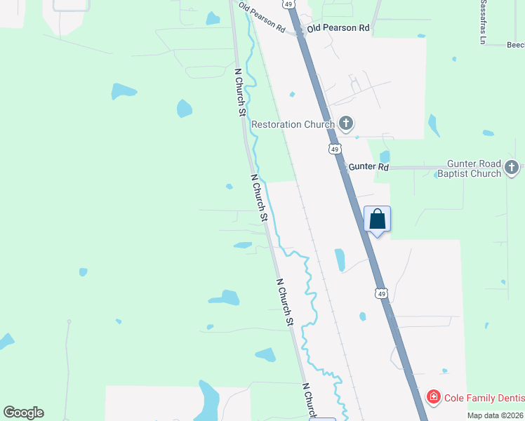 map of restaurants, bars, coffee shops, grocery stores, and more near 1142 Old Highway 49 North in Florence