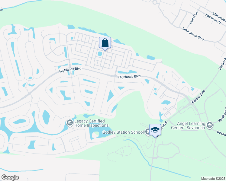 map of restaurants, bars, coffee shops, grocery stores, and more near 112 Archwood Drive in Pooler