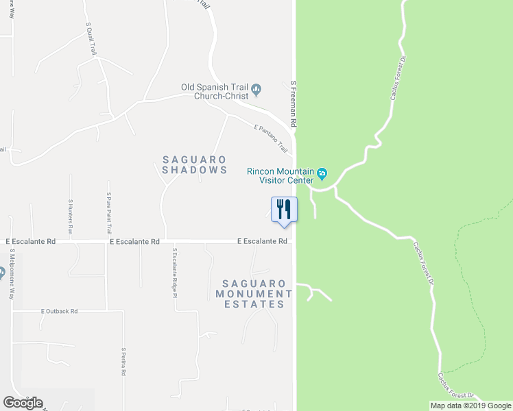 map of restaurants, bars, coffee shops, grocery stores, and more near 3700 South Old Spanish Trail in Tucson