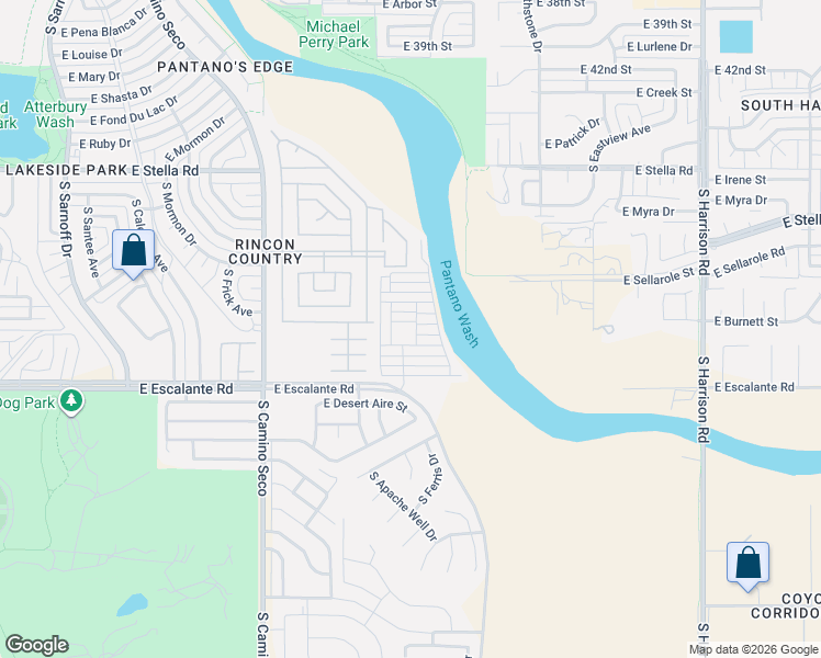 map of restaurants, bars, coffee shops, grocery stores, and more near North Mountain View in Tucson