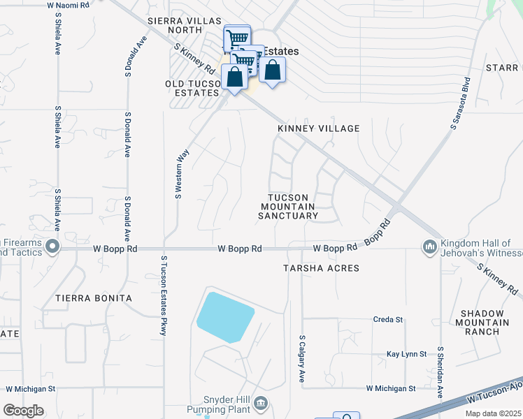 map of restaurants, bars, coffee shops, grocery stores, and more near 3636 South Desert Promenade Road in Tucson