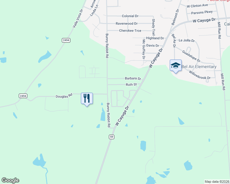 map of restaurants, bars, coffee shops, grocery stores, and more near 724 Southwood Drive in Athens