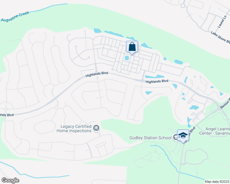 map of restaurants, bars, coffee shops, grocery stores, and more near 11 Salix Drive in Pooler