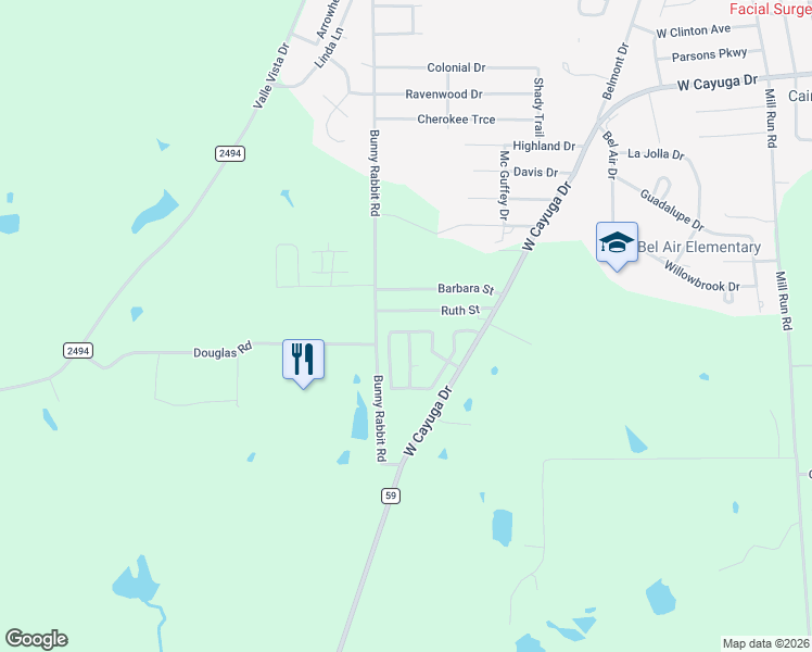 map of restaurants, bars, coffee shops, grocery stores, and more near 724 Southwood Drive in Athens