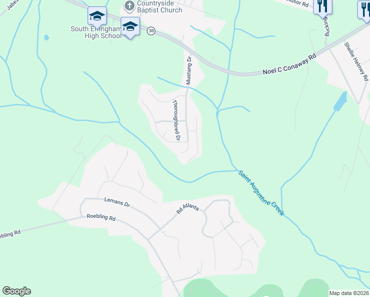 map of restaurants, bars, coffee shops, grocery stores, and more near 116 Clydesdale Court in Guyton