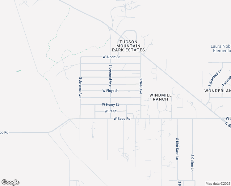 map of restaurants, bars, coffee shops, grocery stores, and more near 9147 West George Street in Tucson