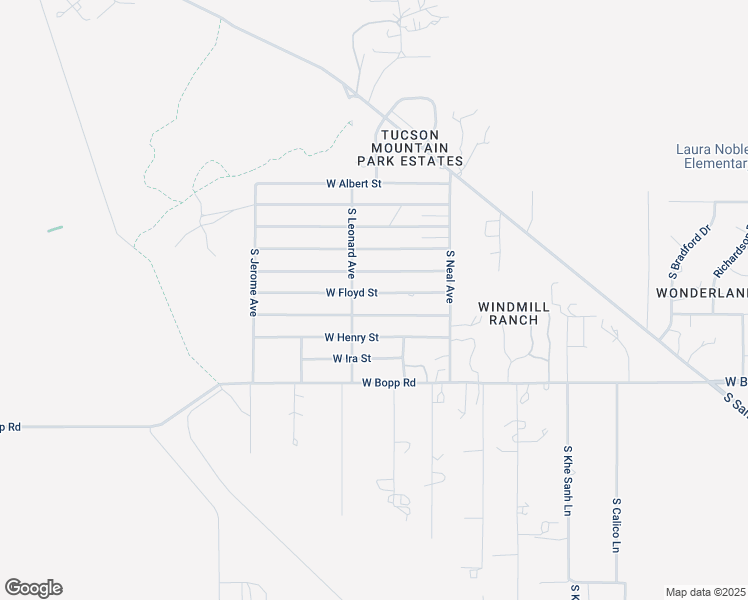 map of restaurants, bars, coffee shops, grocery stores, and more near 9147 West George Street in Tucson