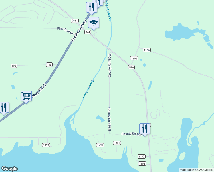 map of restaurants, bars, coffee shops, grocery stores, and more near 20434-20838 County Road 189 North in Flint