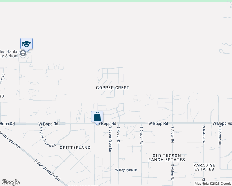 map of restaurants, bars, coffee shops, grocery stores, and more near 3505 South Cadmium Loop in Tucson