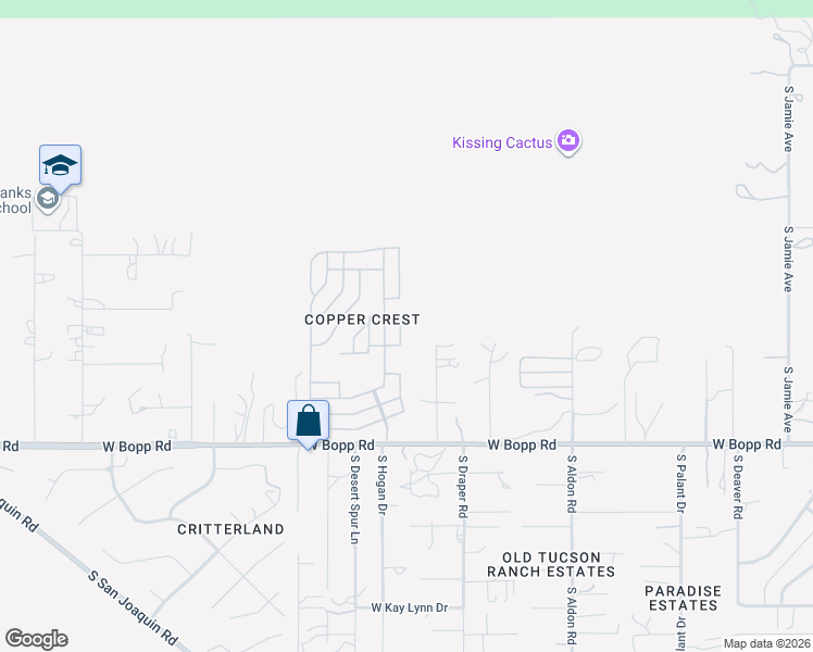 map of restaurants, bars, coffee shops, grocery stores, and more near 3491 South Feldspar Avenue in Tucson