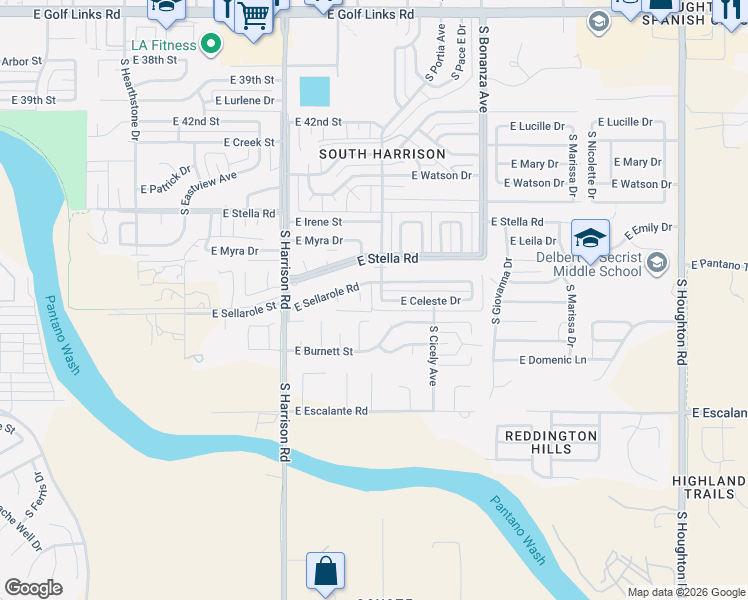 map of restaurants, bars, coffee shops, grocery stores, and more near 9710 East Celeste Drive in Tucson