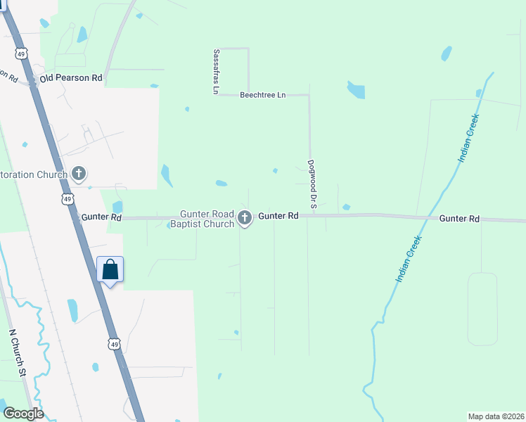 map of restaurants, bars, coffee shops, grocery stores, and more near 1231 Gunter Road in Florence