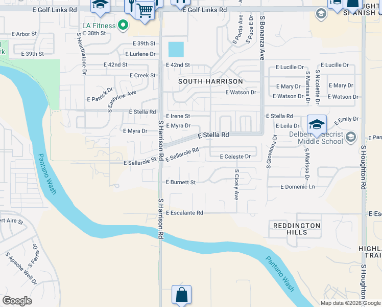 map of restaurants, bars, coffee shops, grocery stores, and more near 9622 East Sellarole Road in Tucson
