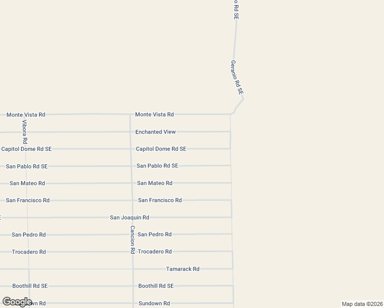 map of restaurants, bars, coffee shops, grocery stores, and more near San Pablo Road in Deming