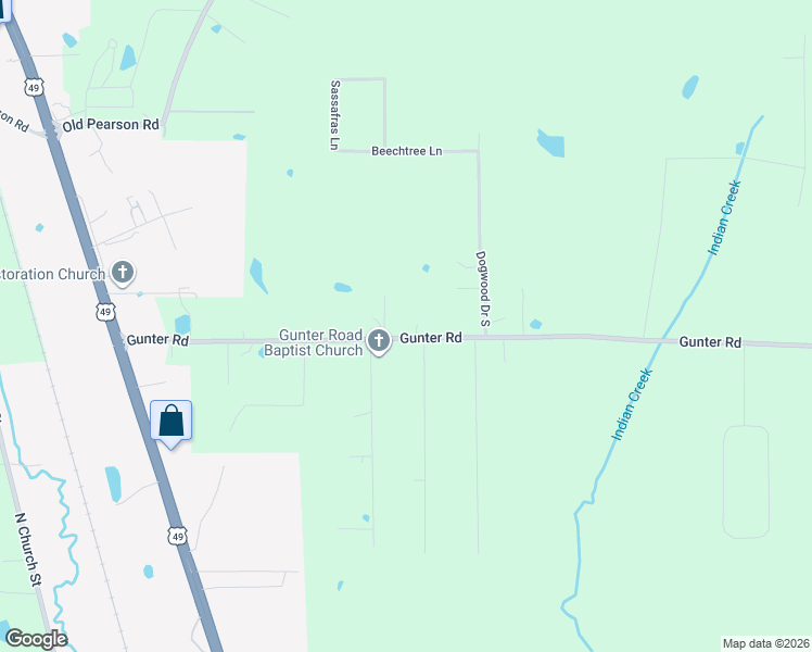 map of restaurants, bars, coffee shops, grocery stores, and more near 1231 Gunter Road in Florence