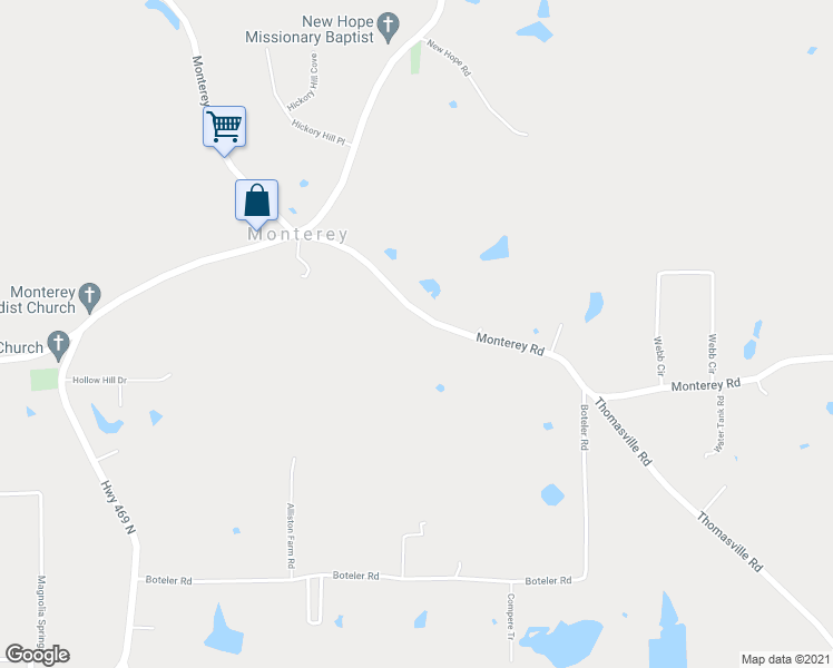 map of restaurants, bars, coffee shops, grocery stores, and more near 1398 Monterey Road in Florence