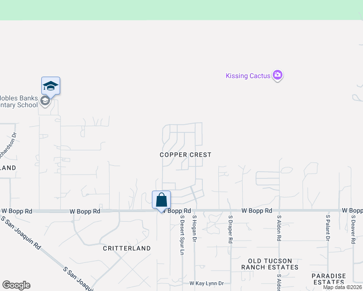 map of restaurants, bars, coffee shops, grocery stores, and more near 3364 South Rose Gold Avenue in Tucson