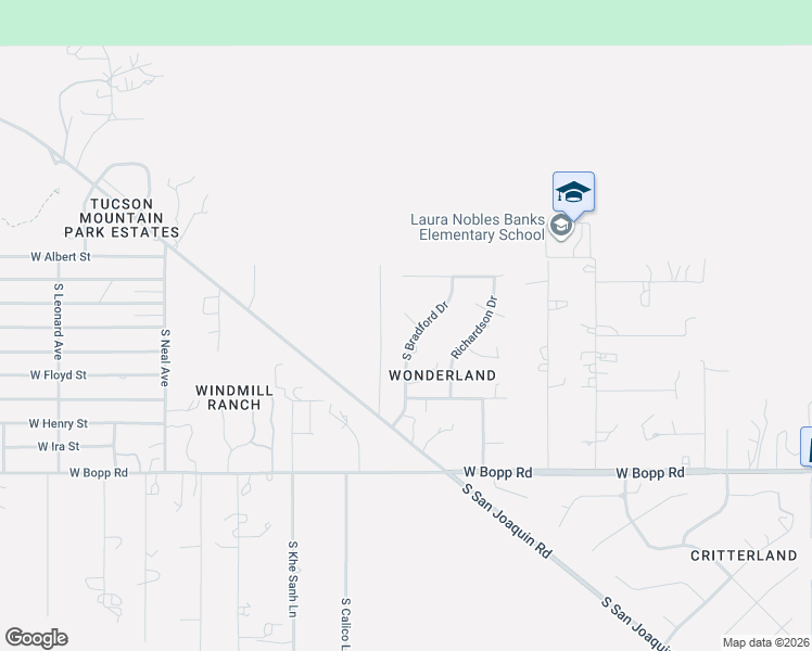 map of restaurants, bars, coffee shops, grocery stores, and more near 8534 West Bradford Place in Tucson