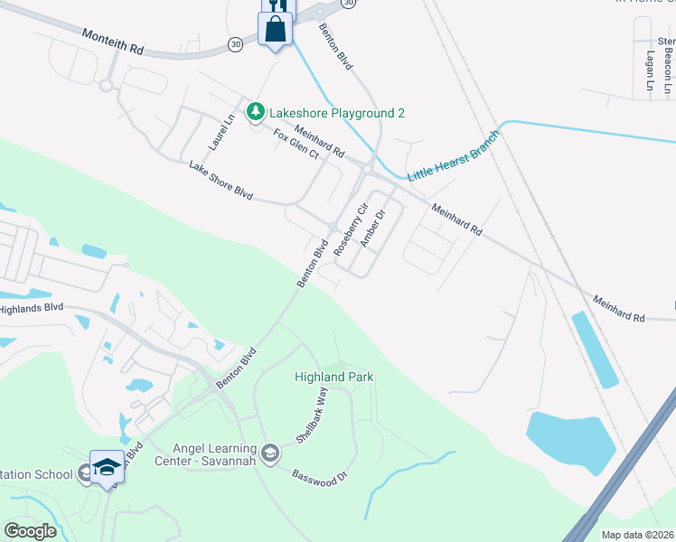 map of restaurants, bars, coffee shops, grocery stores, and more near 42 Amber Drive in Port Wentworth