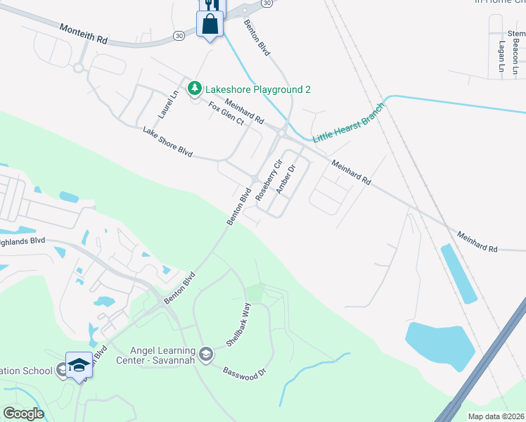 map of restaurants, bars, coffee shops, grocery stores, and more near 46 Roseberry Circle in Port Wentworth