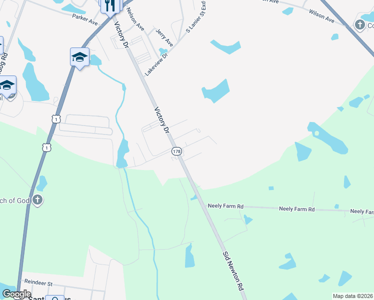 map of restaurants, bars, coffee shops, grocery stores, and more near 122 Pecan Drive in Lyons