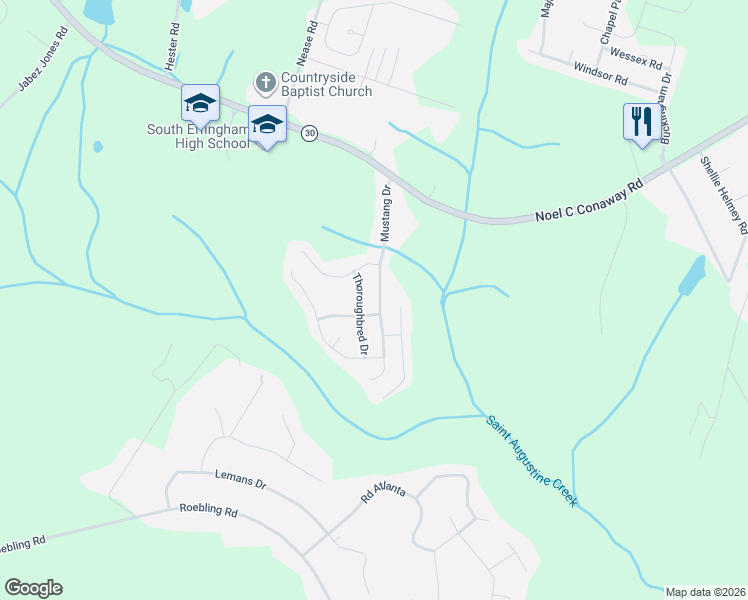 map of restaurants, bars, coffee shops, grocery stores, and more near 161 Clydesdale Court in Guyton