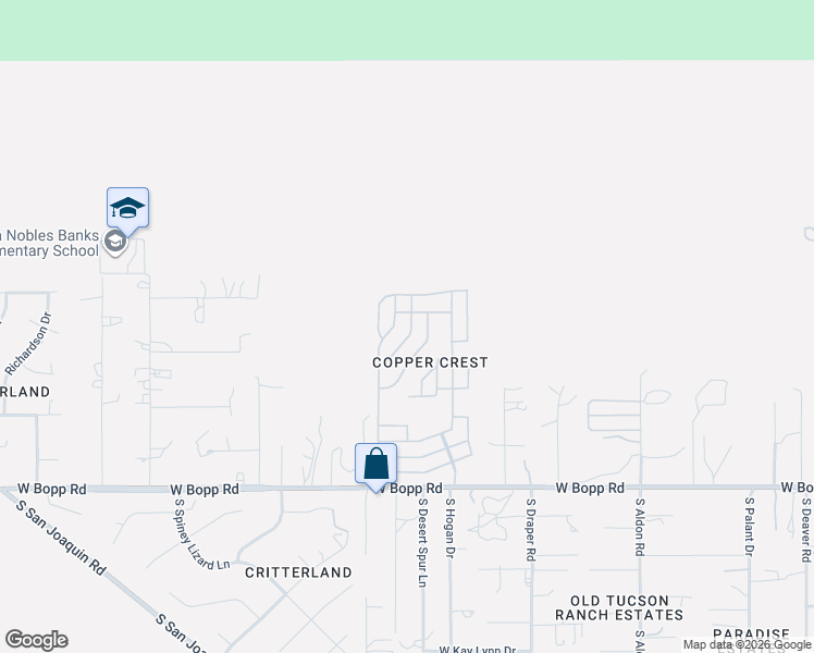 map of restaurants, bars, coffee shops, grocery stores, and more near 3354 South Dynamite Avenue in Tucson