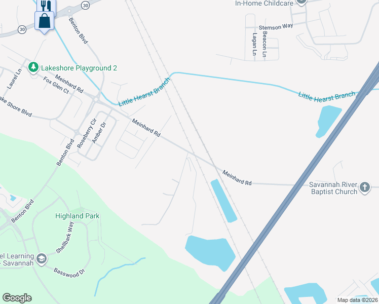 map of restaurants, bars, coffee shops, grocery stores, and more near 617 Meinhard Road in Port Wentworth