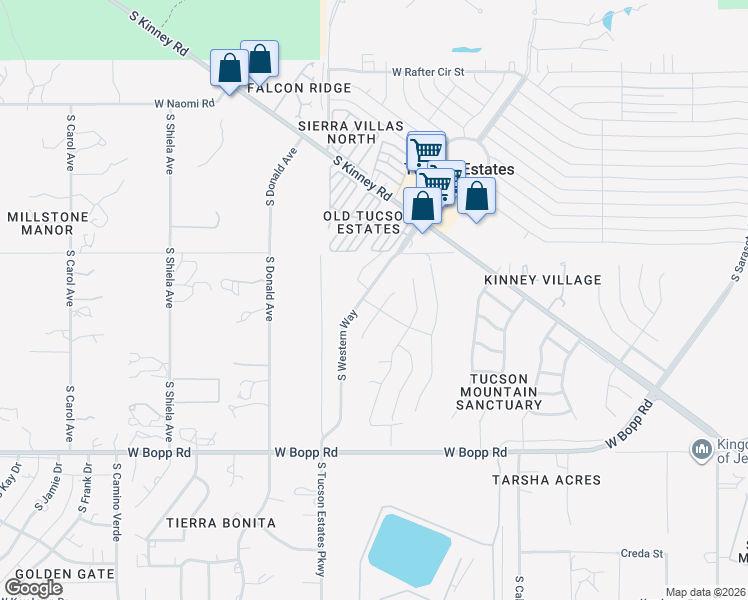map of restaurants, bars, coffee shops, grocery stores, and more near 6088 West Echo Crossing Road in Tucson