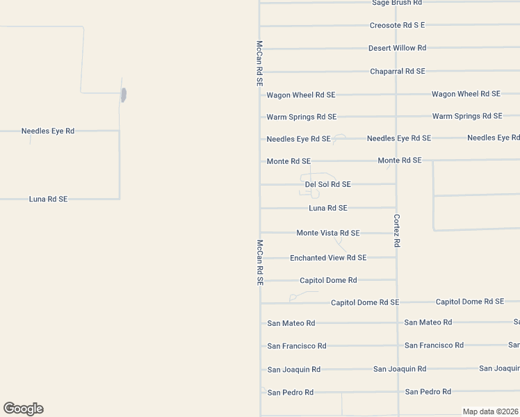 map of restaurants, bars, coffee shops, grocery stores, and more near Luna Road Southeast in Luna County