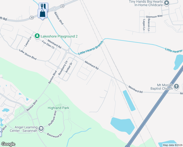 map of restaurants, bars, coffee shops, grocery stores, and more near 64 Braxton Manor Drive in Port Wentworth