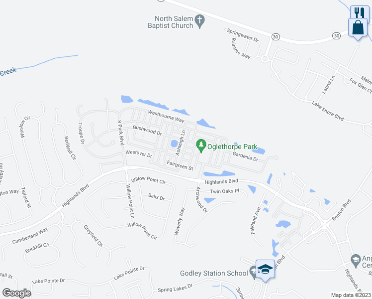 map of restaurants, bars, coffee shops, grocery stores, and more near 10 Sunbriar Lane in Pooler