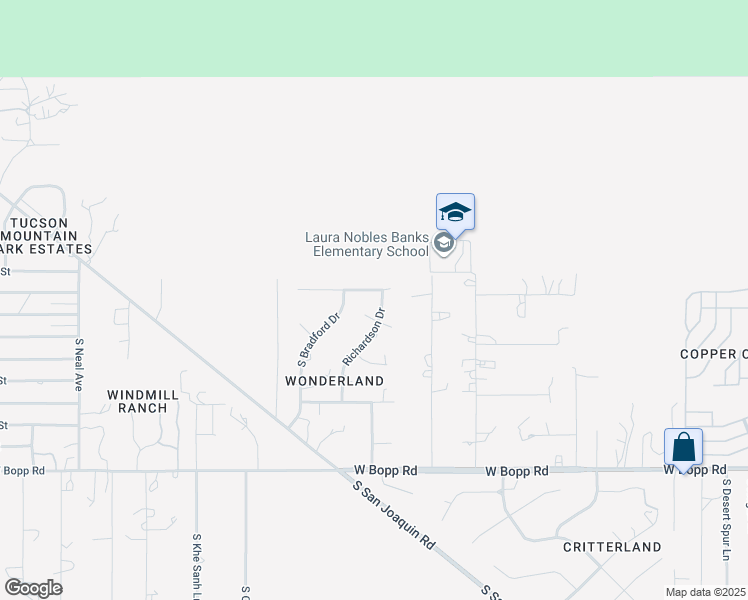 map of restaurants, bars, coffee shops, grocery stores, and more near 3296 Richardson Drive in Tucson