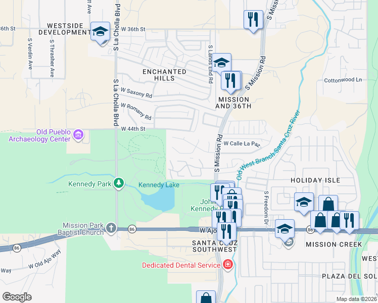 map of restaurants, bars, coffee shops, grocery stores, and more near 1871 West Calle Guadalajara in Tucson