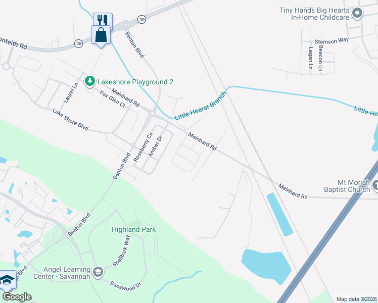map of restaurants, bars, coffee shops, grocery stores, and more near 6 Millie Court in Port Wentworth