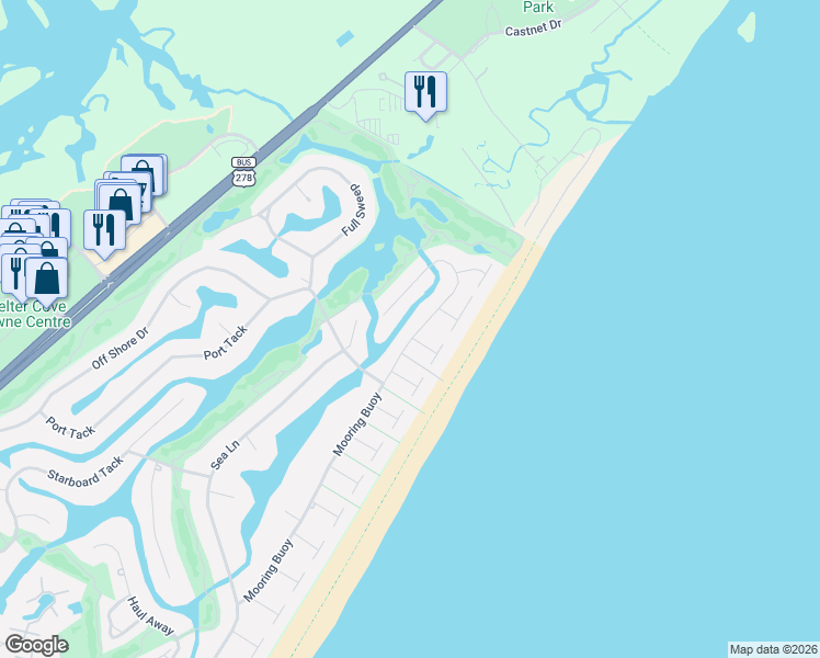 map of restaurants, bars, coffee shops, grocery stores, and more near 153 Mooring Buoy in Hilton Head Island