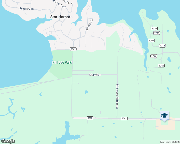 map of restaurants, bars, coffee shops, grocery stores, and more near 114 Maple Lane in Malakoff