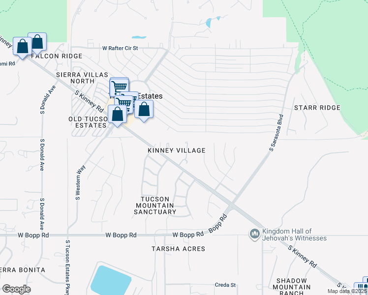 map of restaurants, bars, coffee shops, grocery stores, and more near 3270 South Treasure Cove Place in Tucson