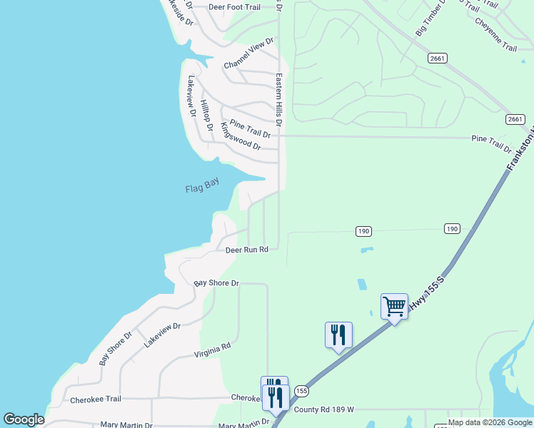 map of restaurants, bars, coffee shops, grocery stores, and more near 20437 High Point Drive in Flint