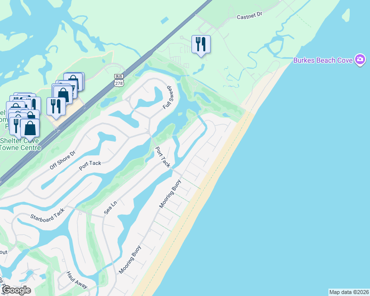 map of restaurants, bars, coffee shops, grocery stores, and more near 191 Mooring Buoy in Hilton Head Island