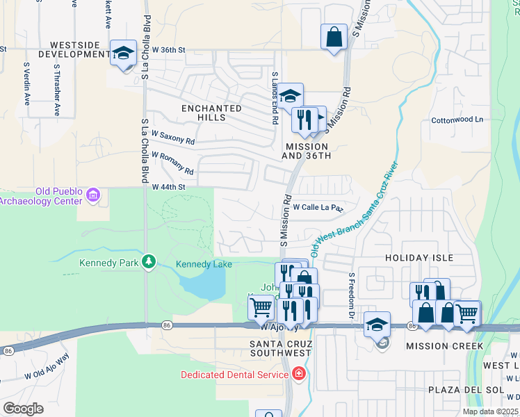 map of restaurants, bars, coffee shops, grocery stores, and more near 1808 West Calle Guadalajara in Tucson