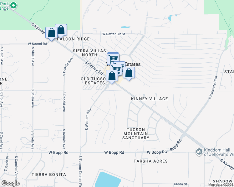 map of restaurants, bars, coffee shops, grocery stores, and more near 3237 South Desert Echo Road in Tucson