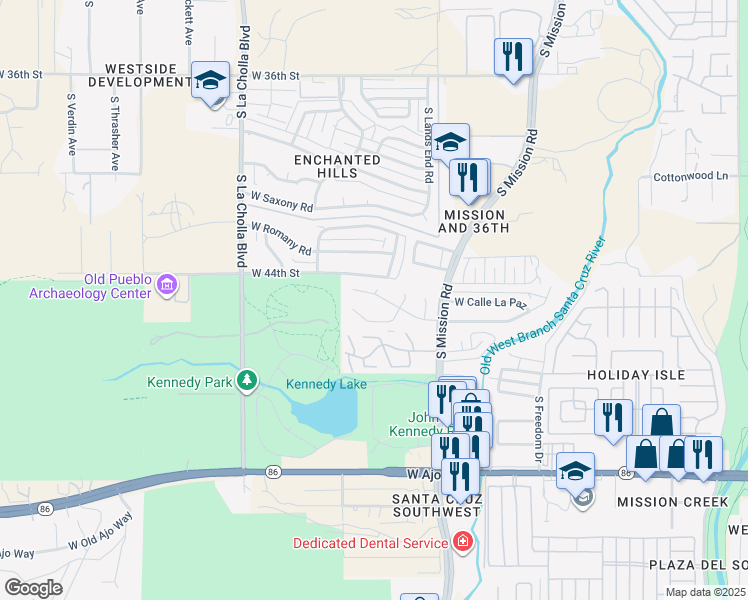 map of restaurants, bars, coffee shops, grocery stores, and more near 1871 West Calle Guadalajara in Tucson